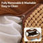 Grand canapé-lit lavable pour chien, lit double face pour animaux de compagnie en polyester avec rembourrage en coton PP