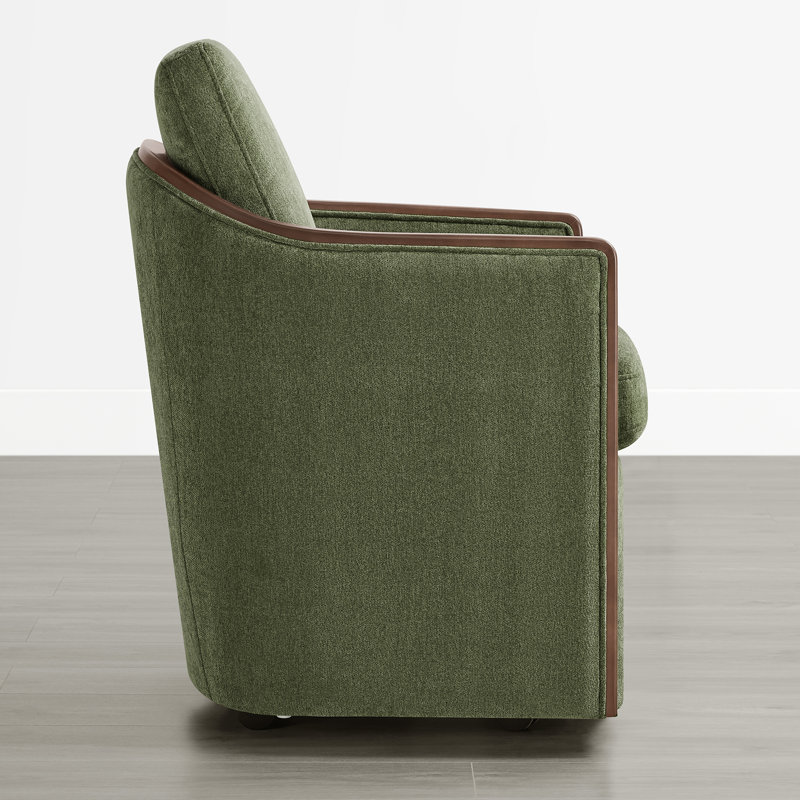 Farmhouse Swivel Dining Chair With Caster, Green