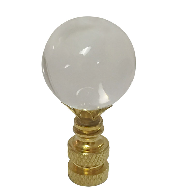 Ball K9 Crystal Lamp Finial, 2.62" H x 1" W x 1" D