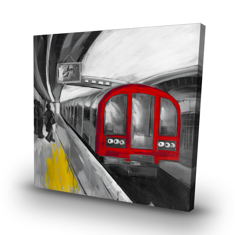 Waiting subway - 32"x32" art on canvas