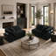Canapé modulaire droit 2 pièces, canapé rembourré moderne avec accoudoirs rembourrés courbés et poche de rangement latérale dans la poche latérale pour le salon - noir-2081783950