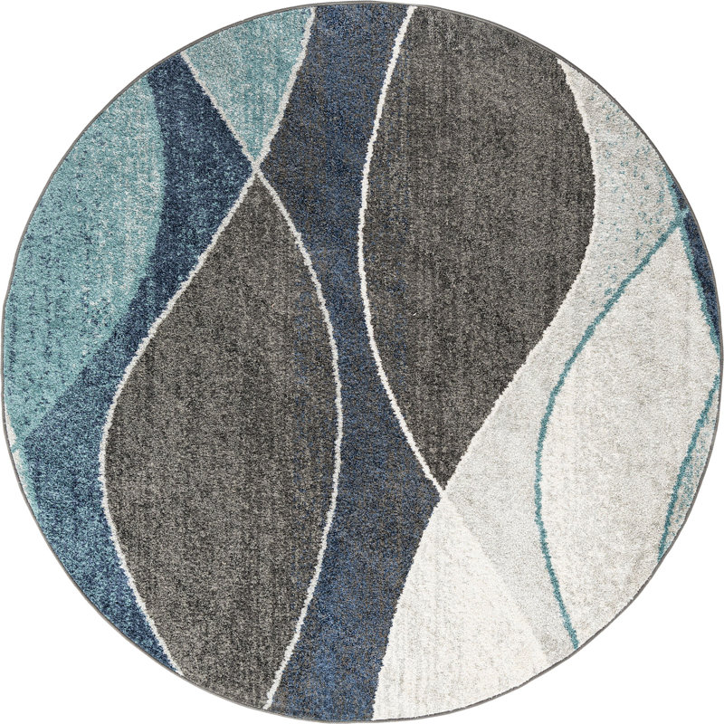 Abstract Indoor Rug, Round 7'10"