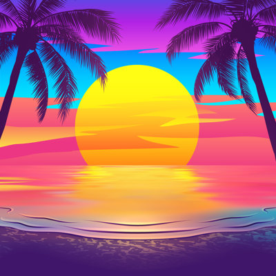 Tropical Beach by Magnilion - Wrapped Canvas Print