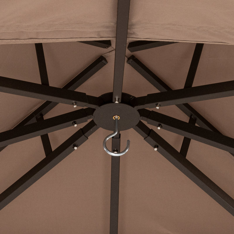  Egeiros Life 12 Ft. W X 10 Ft. D Double Roof Patio Gazebo With Mosquito Net, Light Brown, Brown