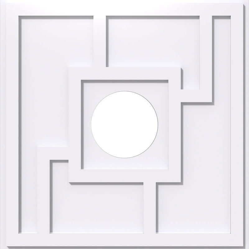Médaillon de plafond contemporain en PVC de qualité architecturale Knox, H 1 po x l 18 po x P 18 po