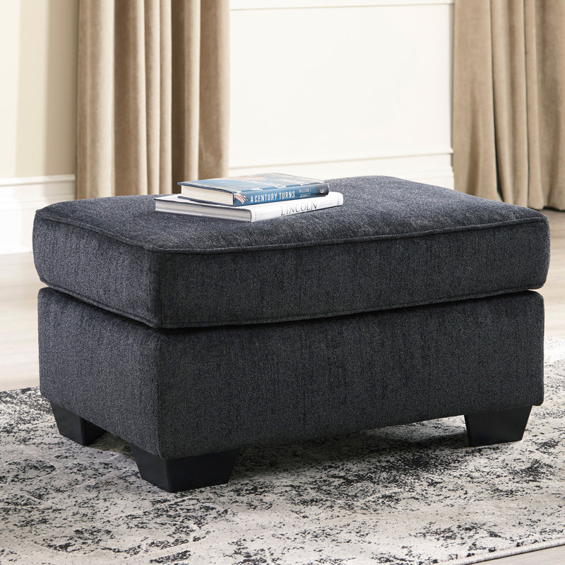New Britain Upholstered Ottoman, Gray Polyester