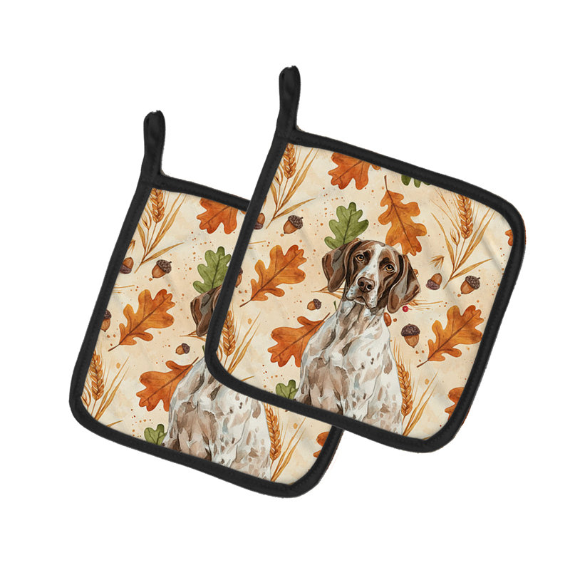 German Shorthaired Pointer Heirloom Fall Pair of Pot Holders