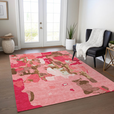 Tapis orange intérieur / extérieur lavable Myza 