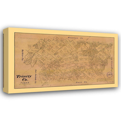 Trent Austin Design® Walsh Gallery Wrapped Canvas Art Titled: Trinity County Texas, Walsh 1879