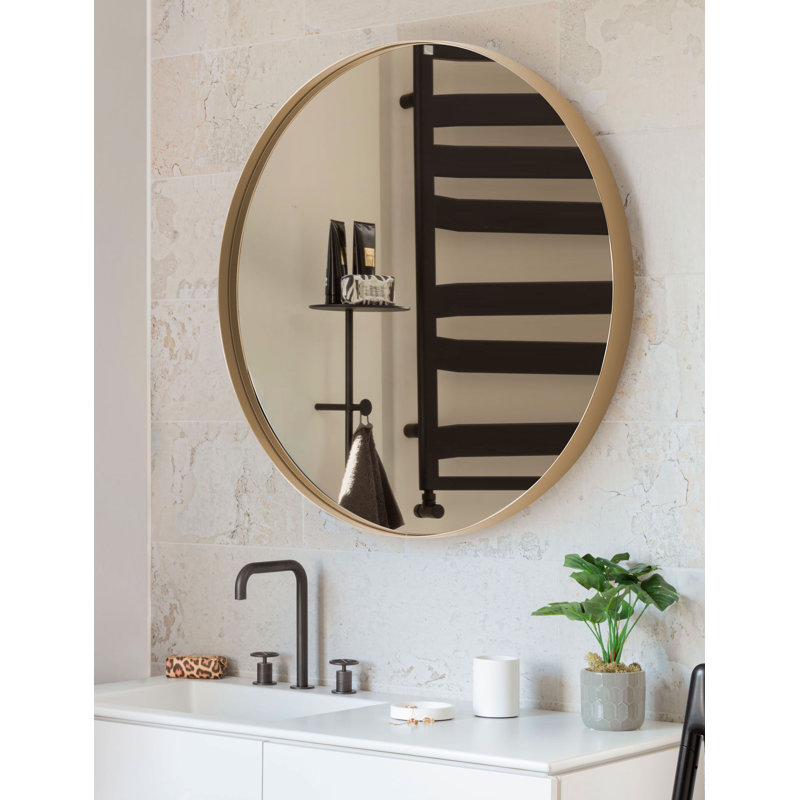 Birkbeck Metal Flat Mirror, 24" x 24", Gold