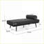 Chaise longue en tissu Mid-Century avec revêtement capitonné & amp; Traversin | Allongé | Tissu