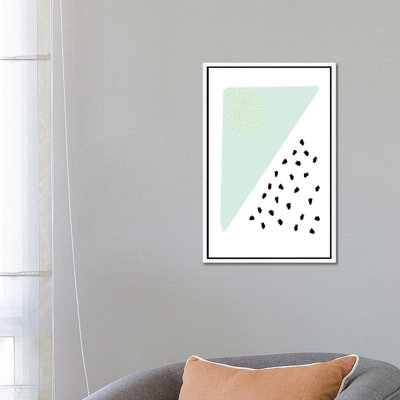 Mint And Gold Abstract by Leah Straatsma - Print on Canvas