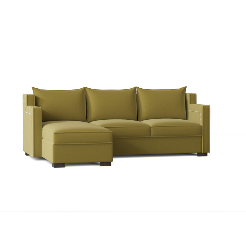 Parker Upholstered L-Shaped Sectional Left Hand Facing, M9463 Kiwi, Espresso