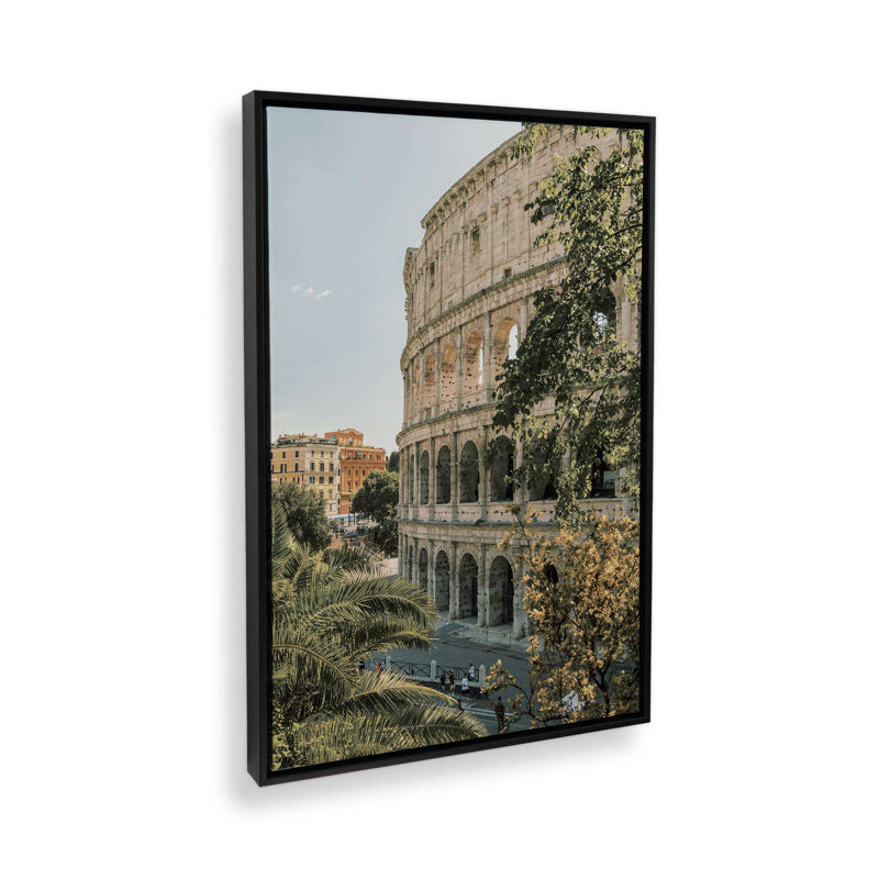 Impression sur toile Roman Glory, dans un cadre blanc opaque, 48 po x 32 po, Cadre flottant noir satiné