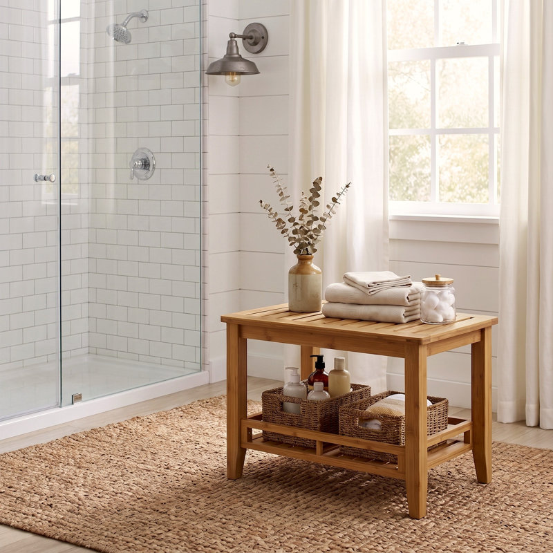 Solid Wood Freestanding Bathroom Shelves