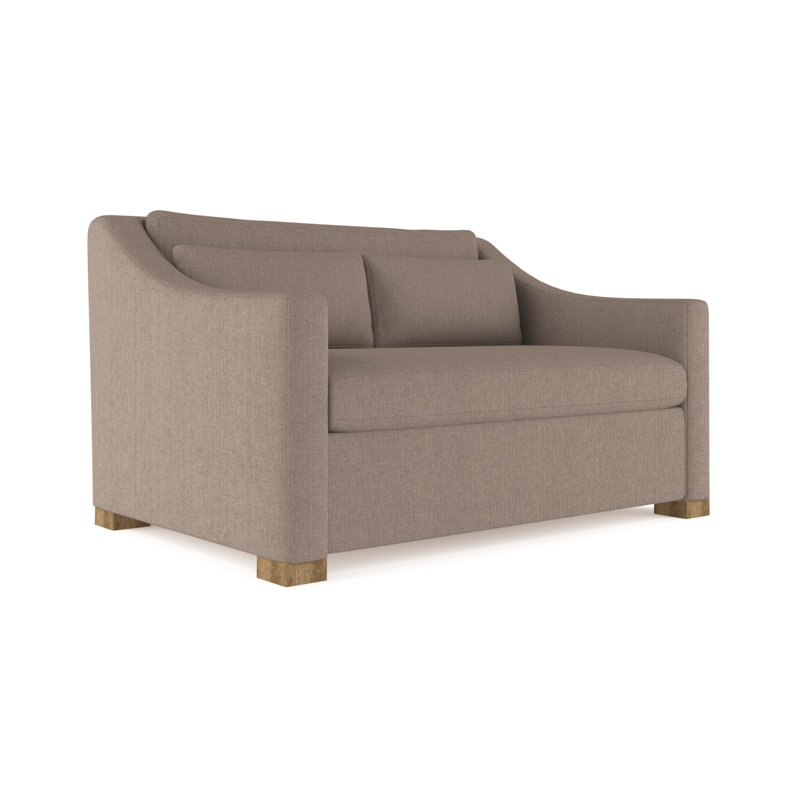 Crosby Slope Arm Loveseat, Weathered, 32.5" H x 60" W x 43" D, Box Weave Linen Pumice
