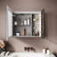 Framed Mirrored Bathroom Cabinets with Mirror and 3-1530432722
