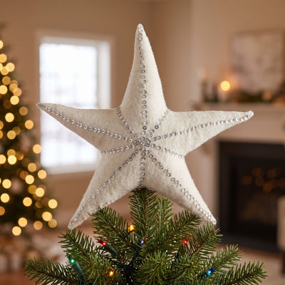 Handmade Hand Felted Wool Christmas Tree Topper Star