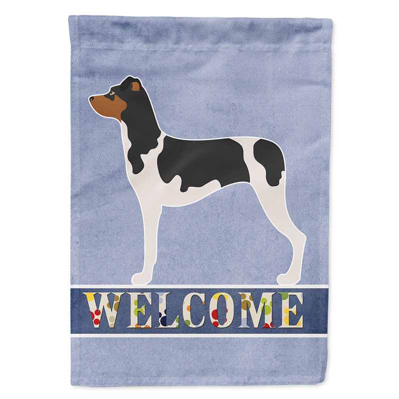 Polyester 2 côtés 40 x 28 po welcome drapeau maison, Terrier brésilien