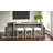 Dana Heights 4-Piece Console Table Set with 3 Stools – Sand Finish, Mindi Veneer with Frosted Glass Top
