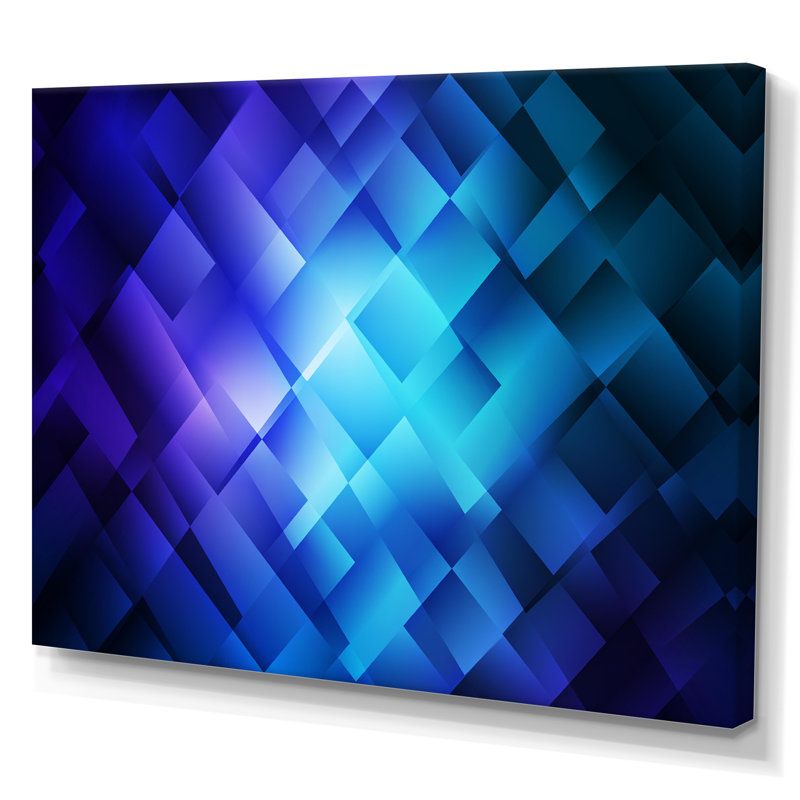 Vortex rectangulaire bleu foncé - reproduction de cadre photo sur toile, H 8 po x l 12 po x P 1 po, Toile tendue