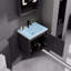 Meuble-lavabo de salle de bain avec lavabo en céramique et porte d'armoire à fermeture en douceur, drain flottant mural-1140560203