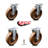 6 Inch High Temp Phenolic Wheel Swivel Top Plate Caster Set with 2 Rigid SCC