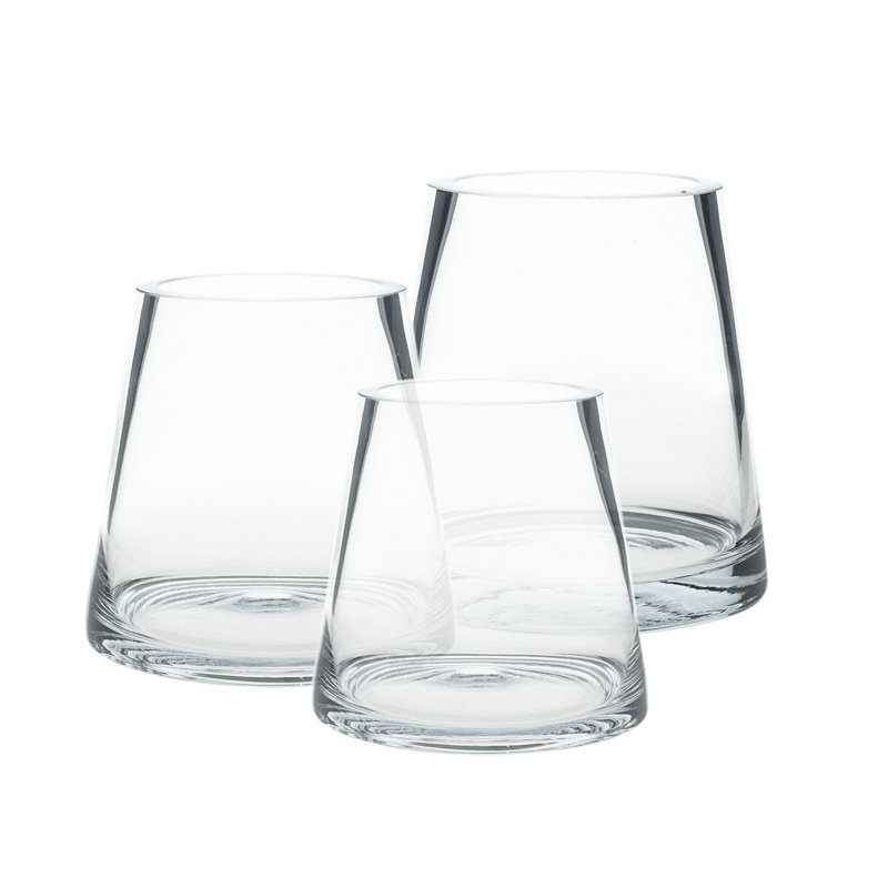 Handmade Glass Table Vase, 6" H x 5.7" W x 5.7" D