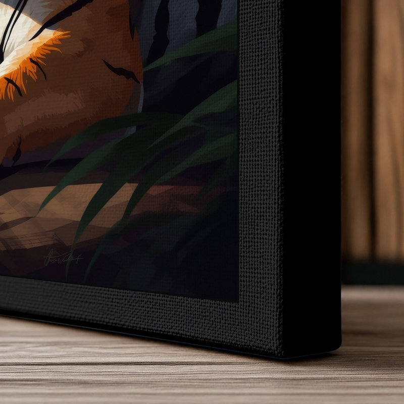 Jungle Sentinel Rustic - Wrapped Canvas, 36x24 - 91.4 x 61.0 cm, Black Border