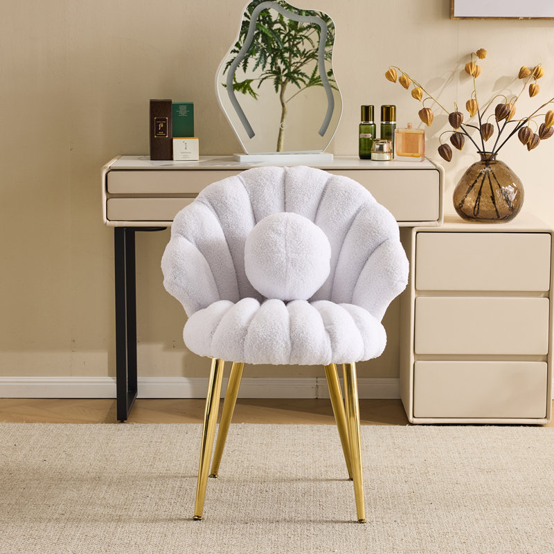 Metal Accent Stool, White