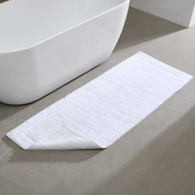 Calvin Klein Cotton Bath Rug, 22" L x 60" W, White