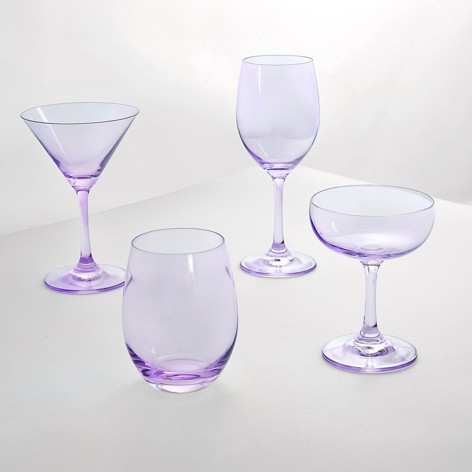 Veneto Crystal Martini Glass, Amethyst