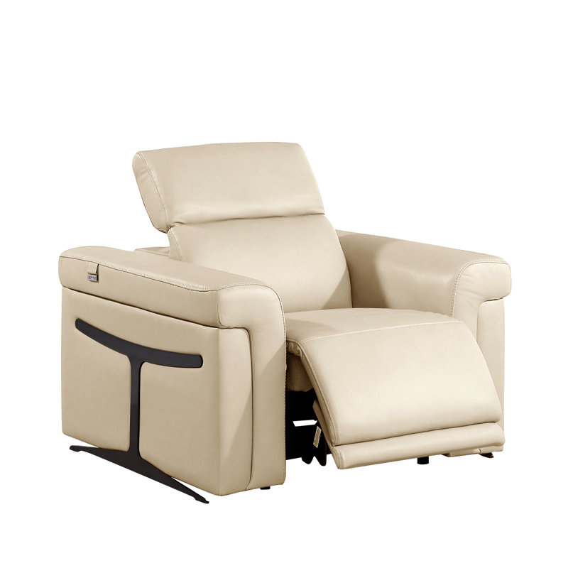 Fauteuil inclinable électrique Don cuir, Beige