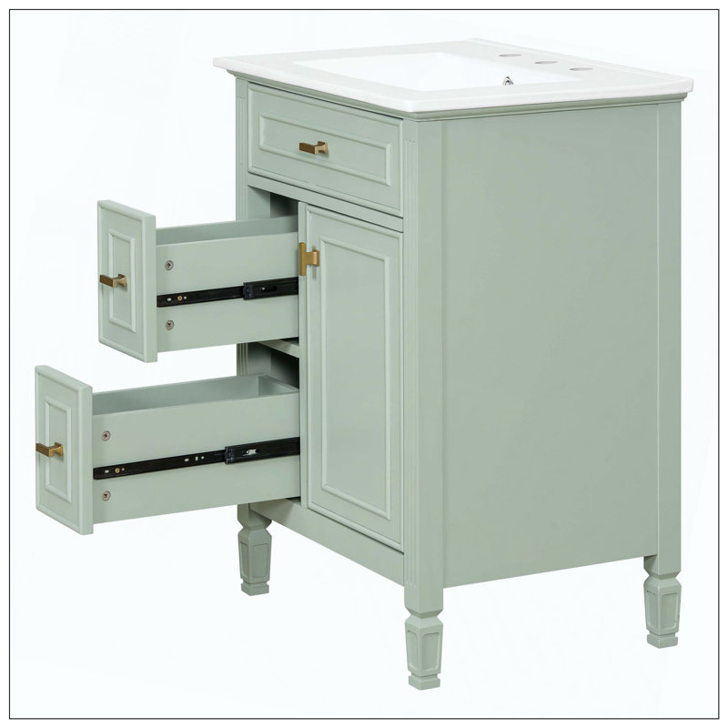 Tablette standard autoportante en bois massif, Vert