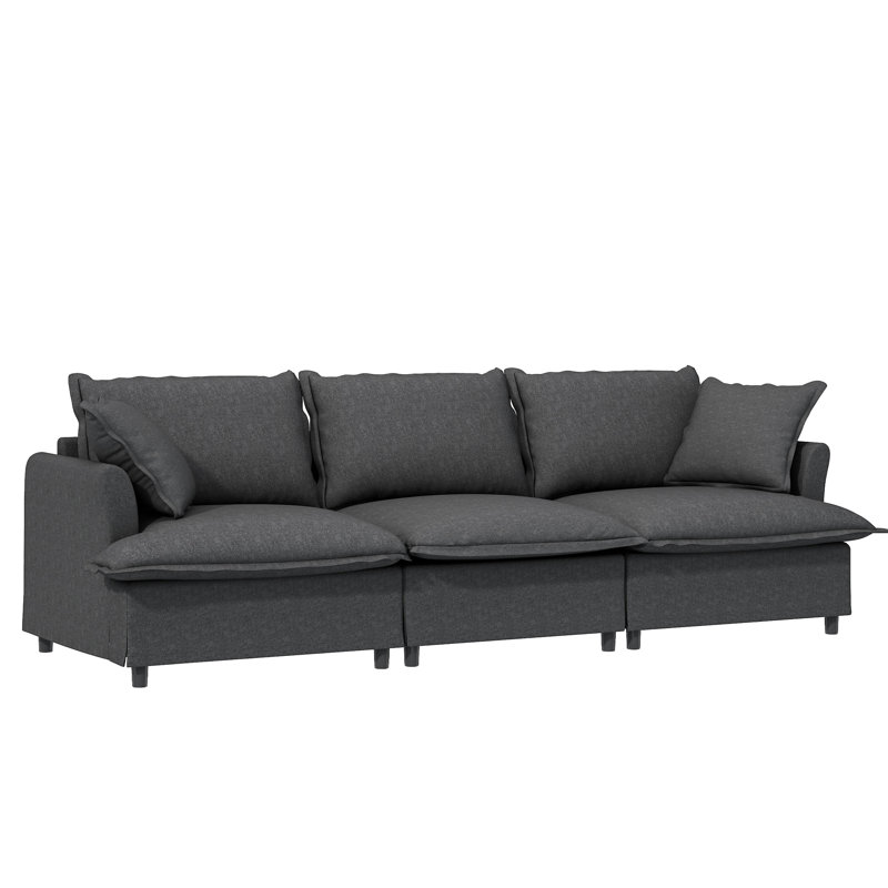 Canapé modulaire Chenille, Gris chenille