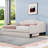 Full Linen Upholstered Daybed with Twin Trundle
