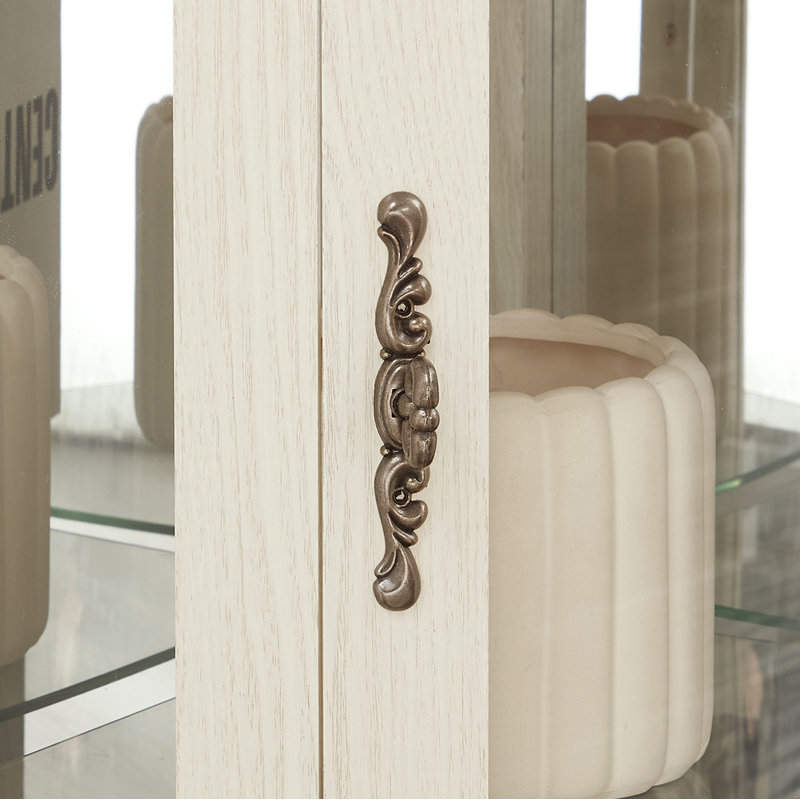 Vitrine de coin blanche éclairée, Blanc