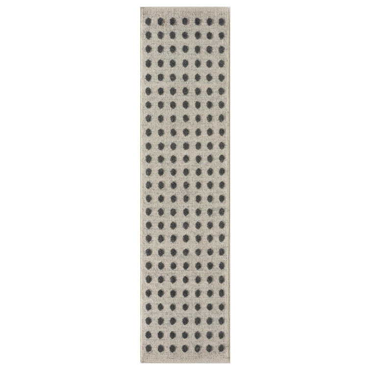 Amayra Geometric Machine Woven Polypropylene Area Rug in Cream