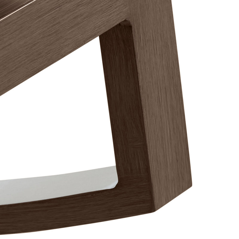 Chaise berçante d'extérieur en aluminium forgé Avondale, Perigold Replay taupe, Welt + bourre standard, Chêne