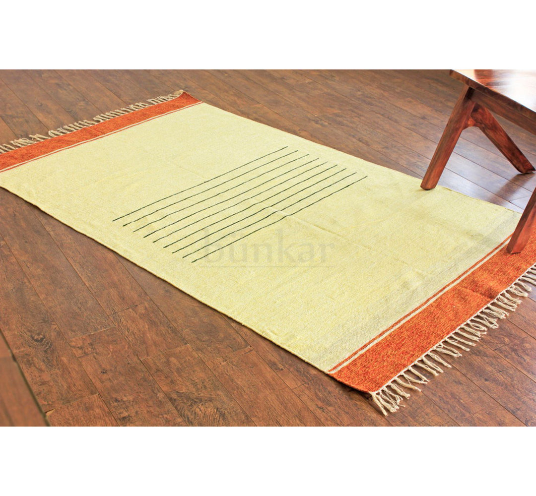 Donnington Handwoven Reversible Cotton Yellow Rug