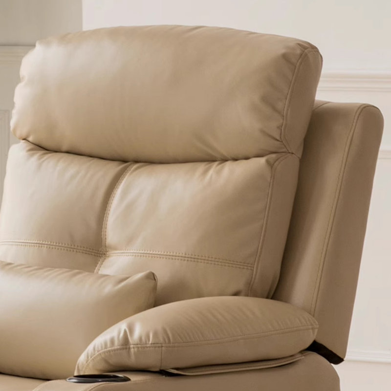 Fauteuil inclinable multifonctionnel avec porte-gobelet Comfy, Similicuir crème