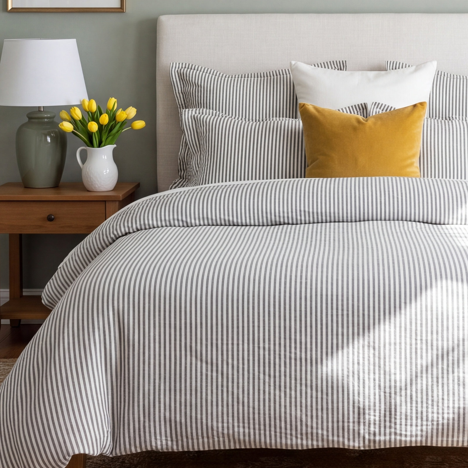 Oakden Cotton Duvet Cover Set, Twin Duvet Cover, Pewter