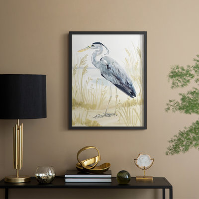 Heron on the Coast II, reproduction encadrée - bois massif