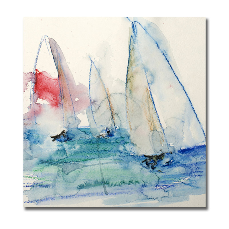 Water Water Regatta - Peinture, H 46 po x l 46 po x P 1,5 po, Toile
