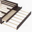 Lit plateforme double avec lit gigogne et 2 tiroirs, fabrication en bois massif, multiprise intégrée, finition espresso-21979696-21979697