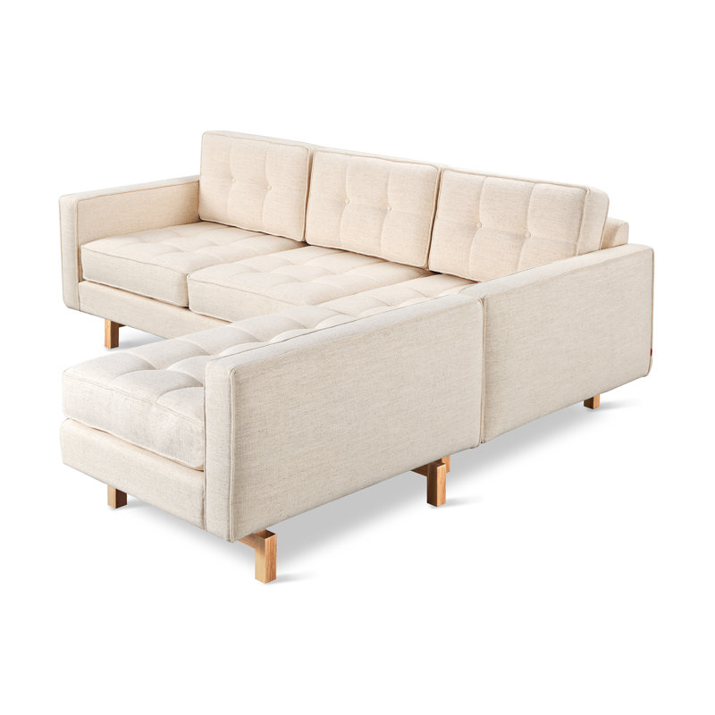 Jane 2 Chaise Sectional, Bayview Silver Performance Twill, Ash Natural