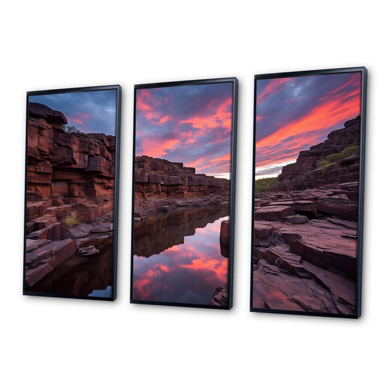 Cazares - Ensemble d'art mural Canyon, Cadre flottant noir, H 40 po x l 60 po x P 1 po