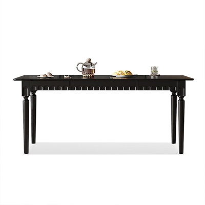 Black Rectangular Solid wood Dining Table For Dining Room/Kitchen