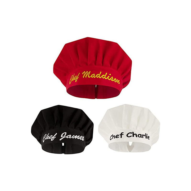 Chapeau de cuisine personnalisable, Rouge, Oui