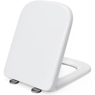 Modern White Oval Toilet Seat With Soft-Close & Quick-Release For Most Pans